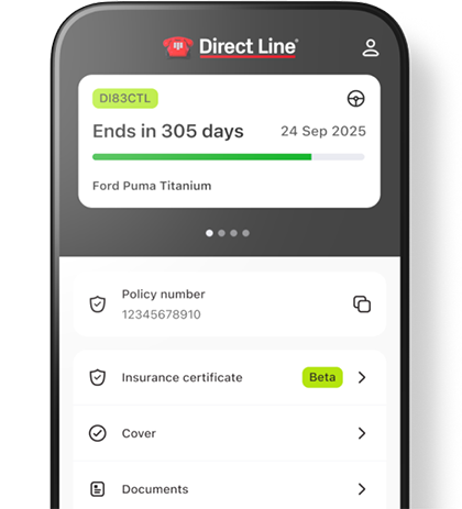 Direct Line app on phone screen